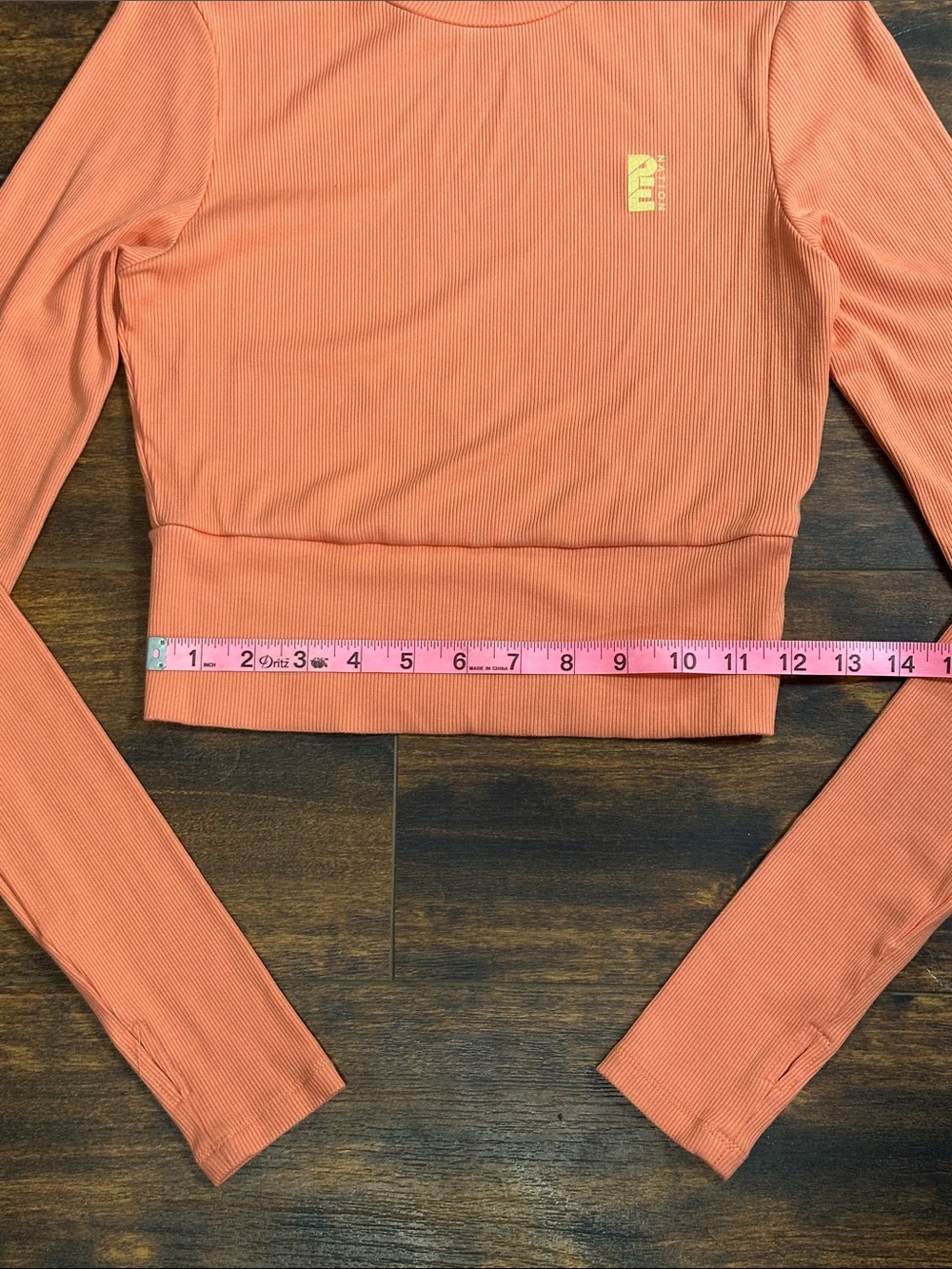 P.E Nation Free Play Rib Crop LS Peach M 🍑 - Picture 6 of 7